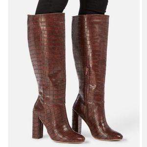 NEW Brown Grasie Knee High Heel Boots